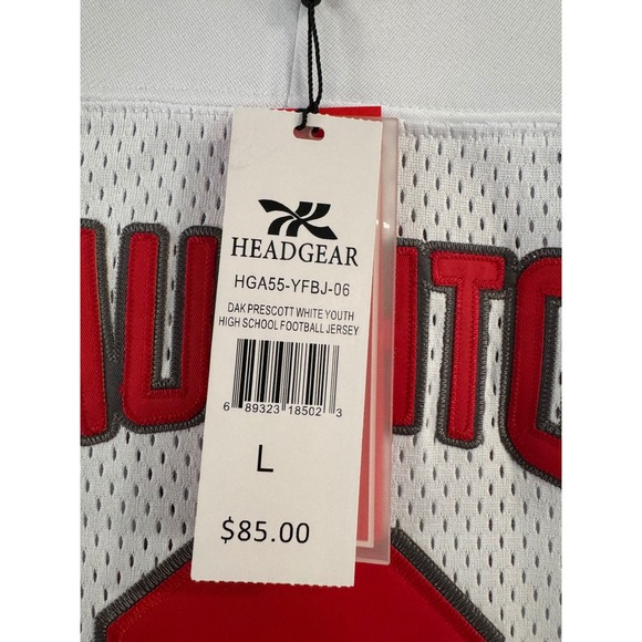 Headgear Classics Prescott Haughton #6 Football Jersey‎ Youth L White Red - Picture 3 of 4